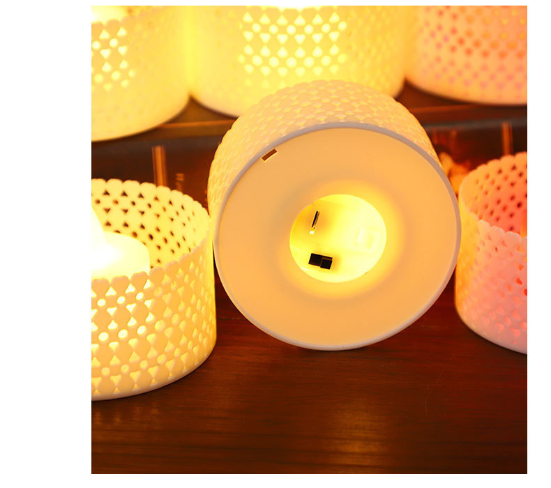 Amazon electronic candle hollowed-out candle lamp Birthday led romantic proposal atmosphere decoration mini night light pic 10
