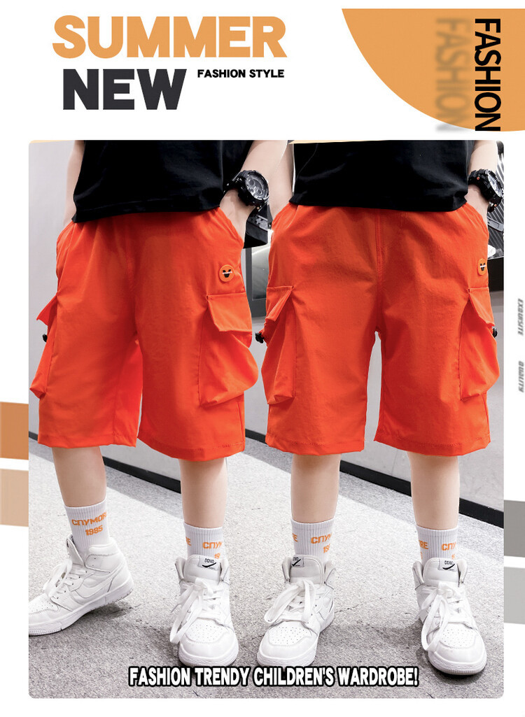 The 2022 new summer loose and stylish cotton capri shorts for boys are a trend of casual summer pants for middle-aged children pic 84