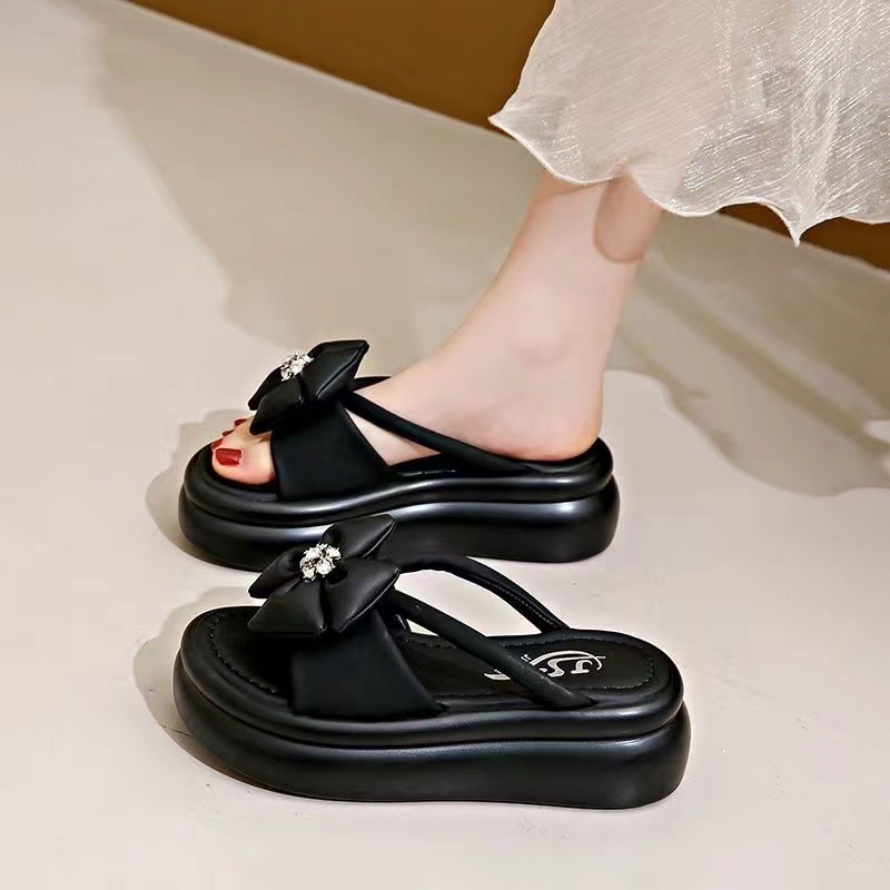 小香风厚底凉拖鞋女夏季外穿2024新款松糕气质增高仙女海边沙滩鞋详情30