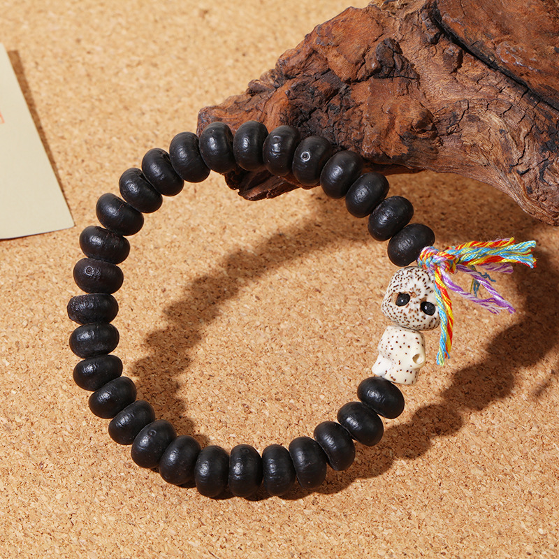 Purple gold bowl Abai prayer beads bracelet, Big Eye Cat single-loop bracelet, purple gold mouse Ebony running ring Buddhist prayer beads and cultural play accessories pic 7