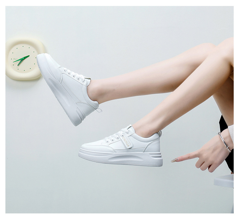 2024爆款春秋季轻便小白鞋皮面增高软底女士透气厚底运动休闲鞋女详情10