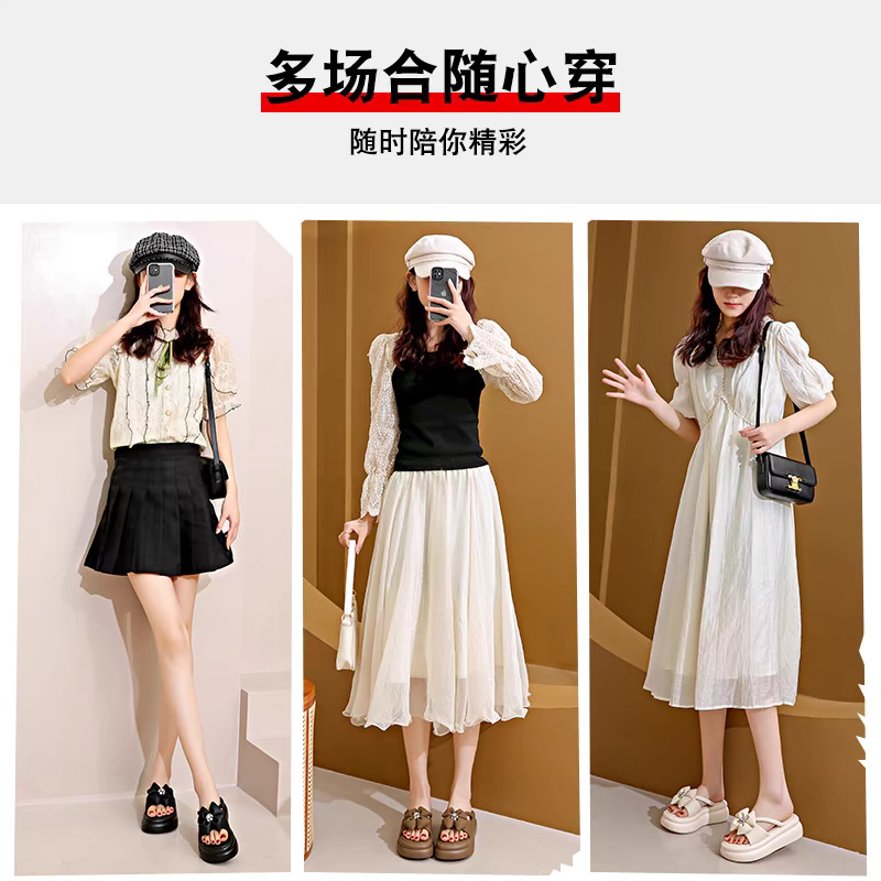 小香风厚底凉拖鞋女夏季外穿2024新款松糕气质增高仙女海边沙滩鞋详情5