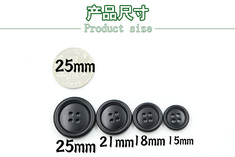 New Joy resin high-end suit buttons, overcoats, windbreakers, sweaters, round four-eye round edge buttons, exquisite matte buttons pic 3