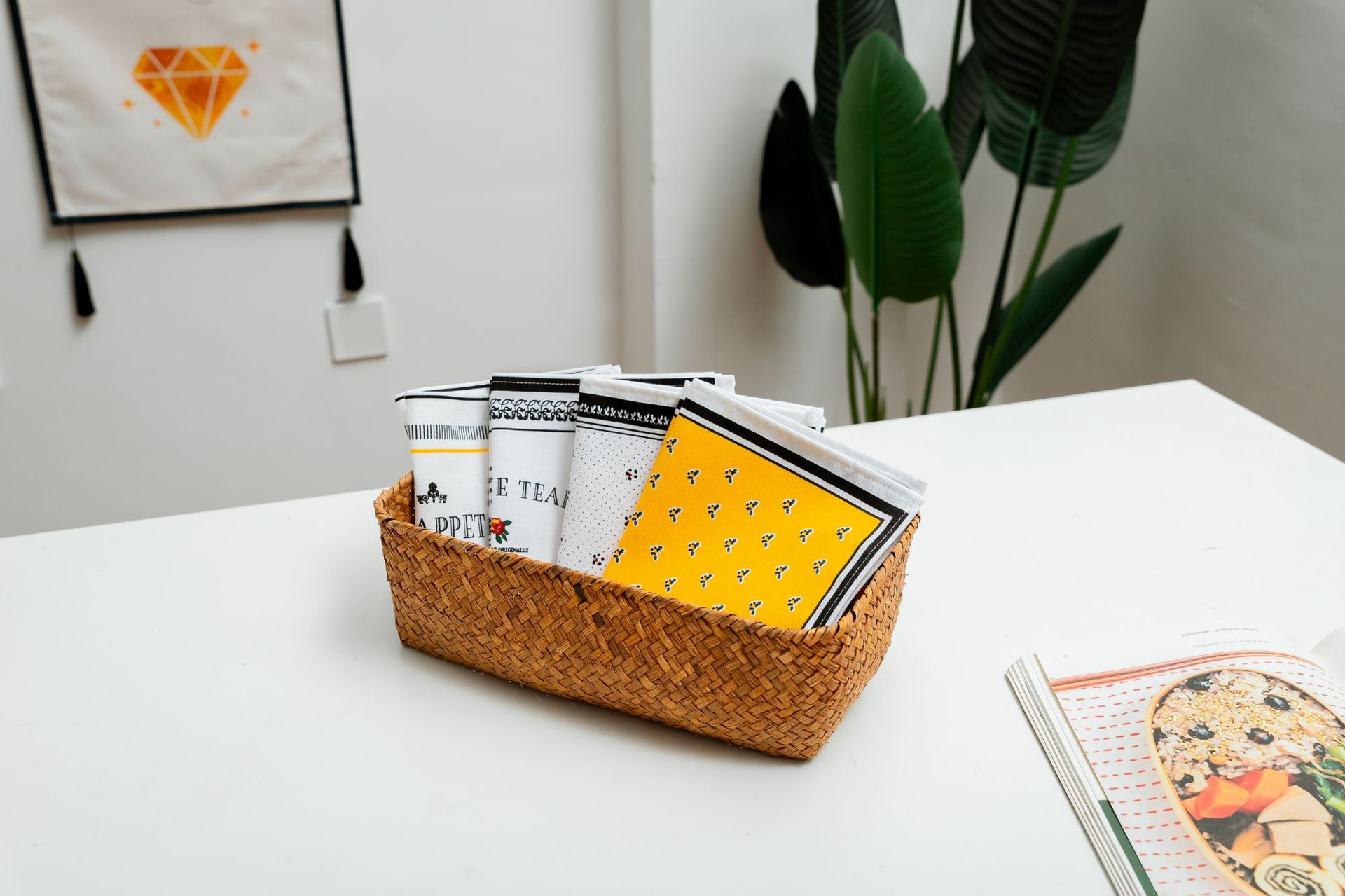 Nordic-style tea towels, placemats, cotton and linen fabric napkins, square home anti-slip napkins, cross-border food background cloth pic 43