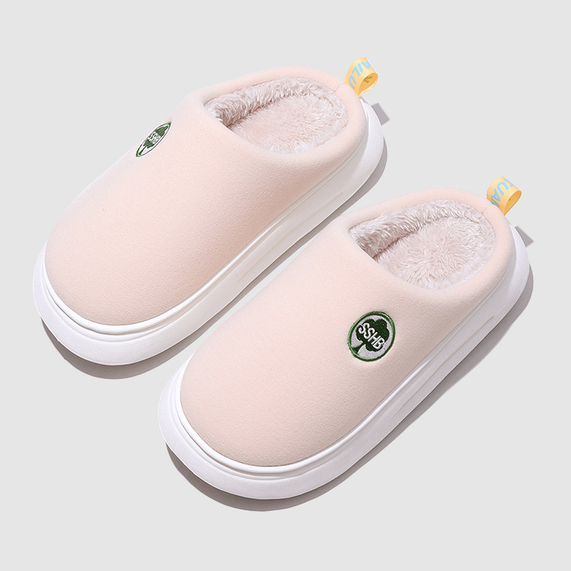 Wholesale of new autumn and winter home indoor and outdoor latex-filled cotton slippers for women, durable couple cotton slippers for men pic 2