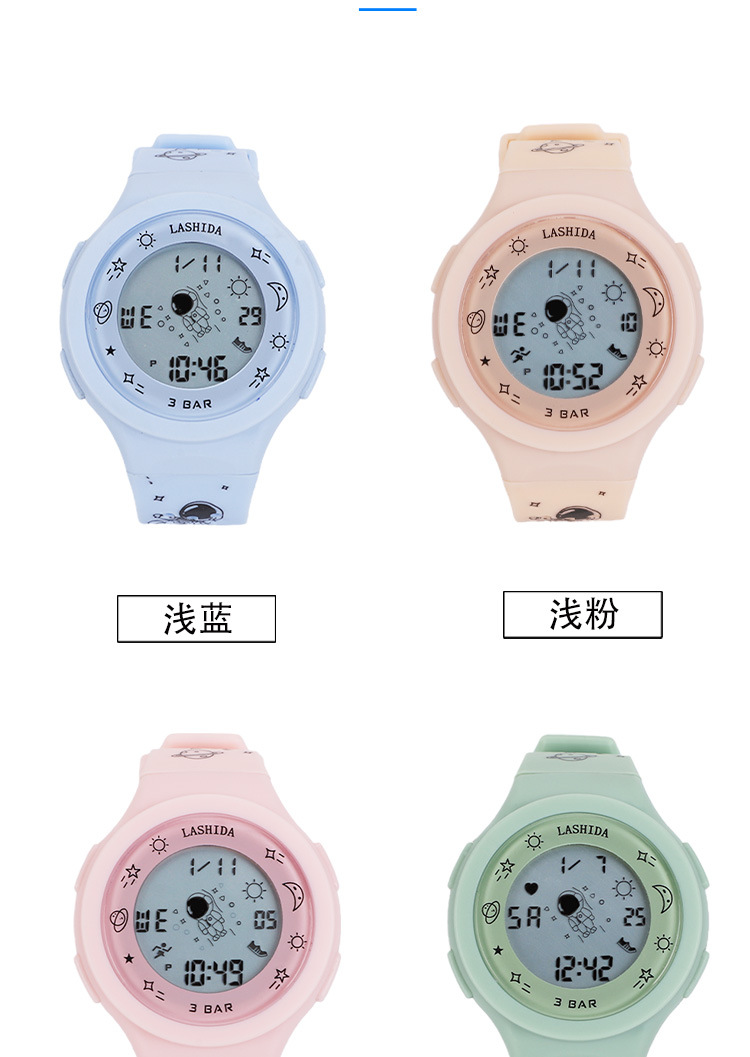新款儿童电子表学生运动防水户外数字显示LED夜光电子表厂家直供详情7