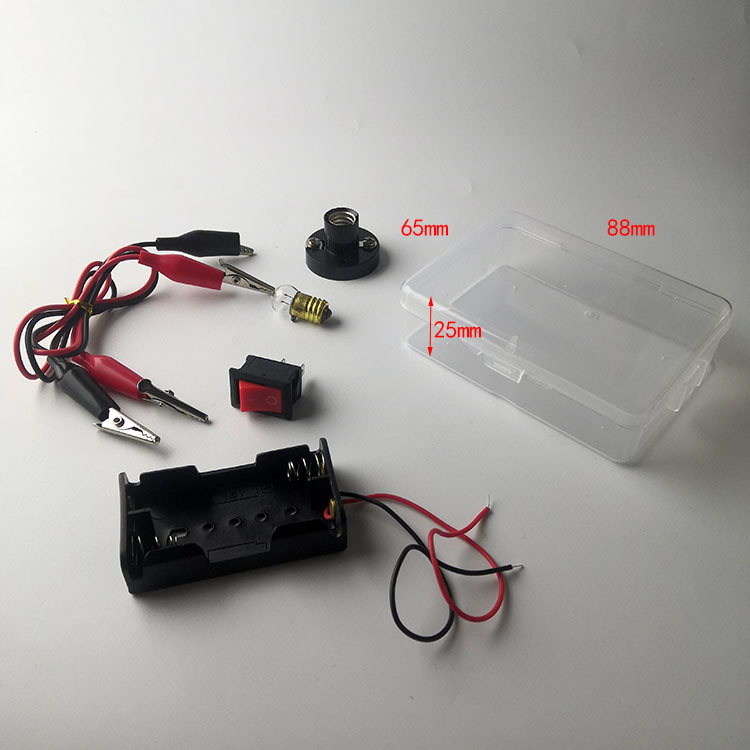 学生DY科学小实验试管套装学生串联电路接线电池盒电珠导红黑线智力开发实践科普小制作详情5