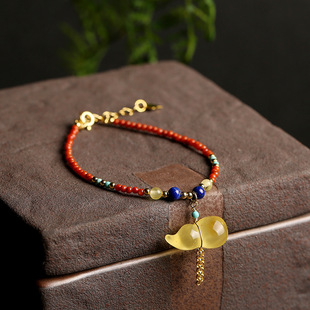 仇氏 天然南红玛瑙7mm圆珠手链 川料火焰红南红手串绕四圈佛珠详情6