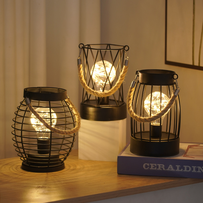 Cross-border new lantern night light, girlish led iron night light, wine glass and wine bottle gift decorative light pic 7