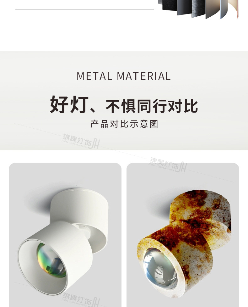 明装日不落射灯嵌入洗墙背景墙玄关直播商用日落夕阳过道氛围射灯详情10