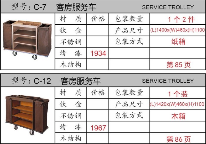 Hotel room service vehicle, fashionable, high-end and luxurious room cleaning vehicle, trolley pic 8