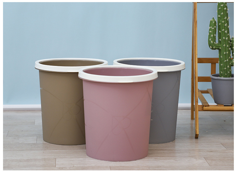 Q803 integrated plastic trash can with pressure ring, household sanitary bucket, garbage basket, integrated flip cover and pressure ring trash can pic 18