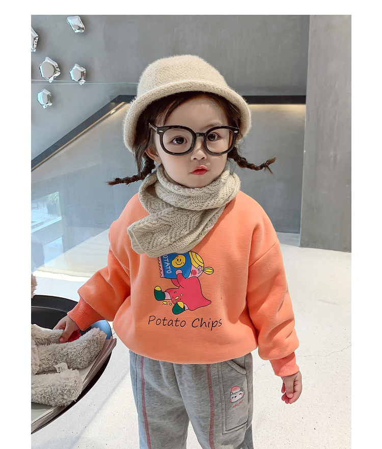 儿童加绒卫衣女童冬季2022新款秋冬韩版百搭上衣小童洋气宝宝冬装详情1