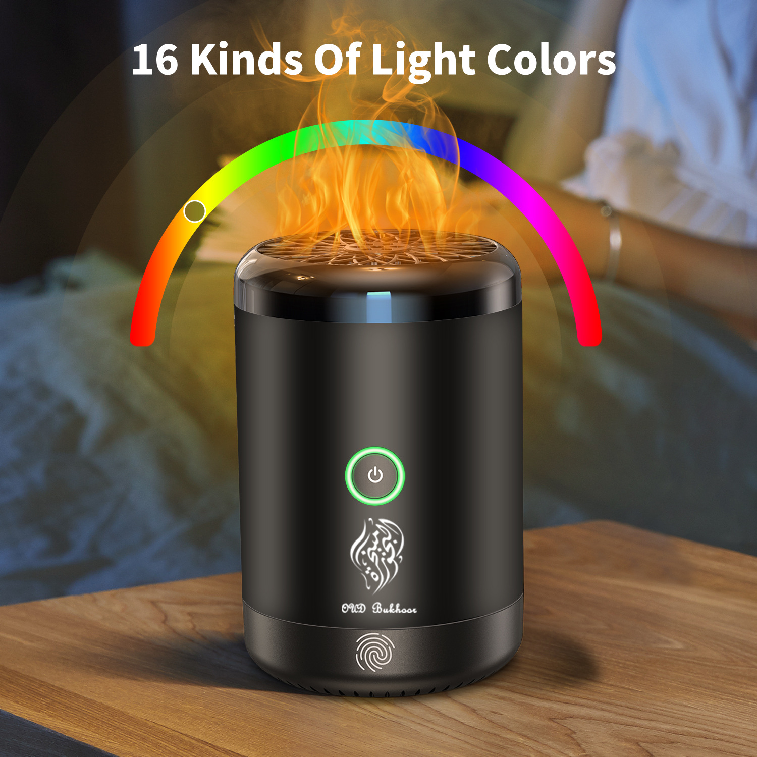 The new Bakhoor Bukhoor electric incense burner features 16-color remote control with fingerprint touch pic 2