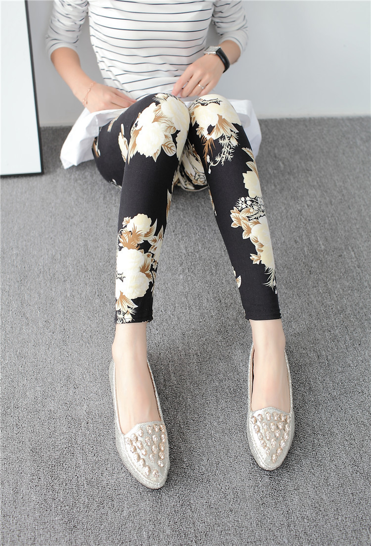 New spring dress, large-sized stretch, colorful star graffiti, personalized leggings for women pic 31