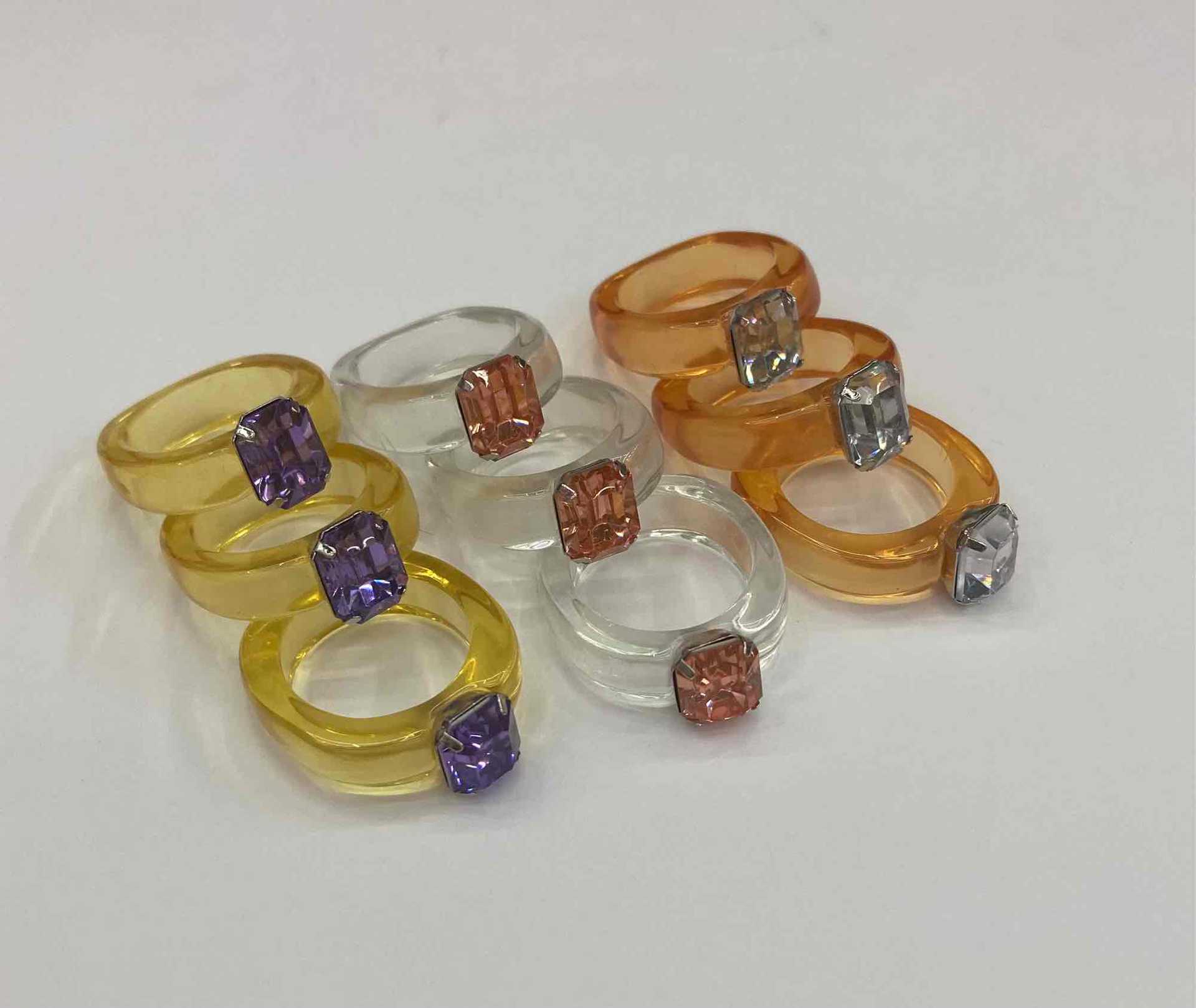 厂家直销树脂压克力戒指复古树脂戒指就80后回忆戒指的不规则戒指详情2