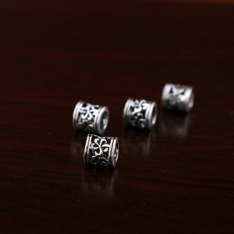 925 sterling silver accessories, 6MM Bauhinia flower bucket beads, small silver jewelry accessories, necklace spacer beads, DIY silver jewelry pic 7
