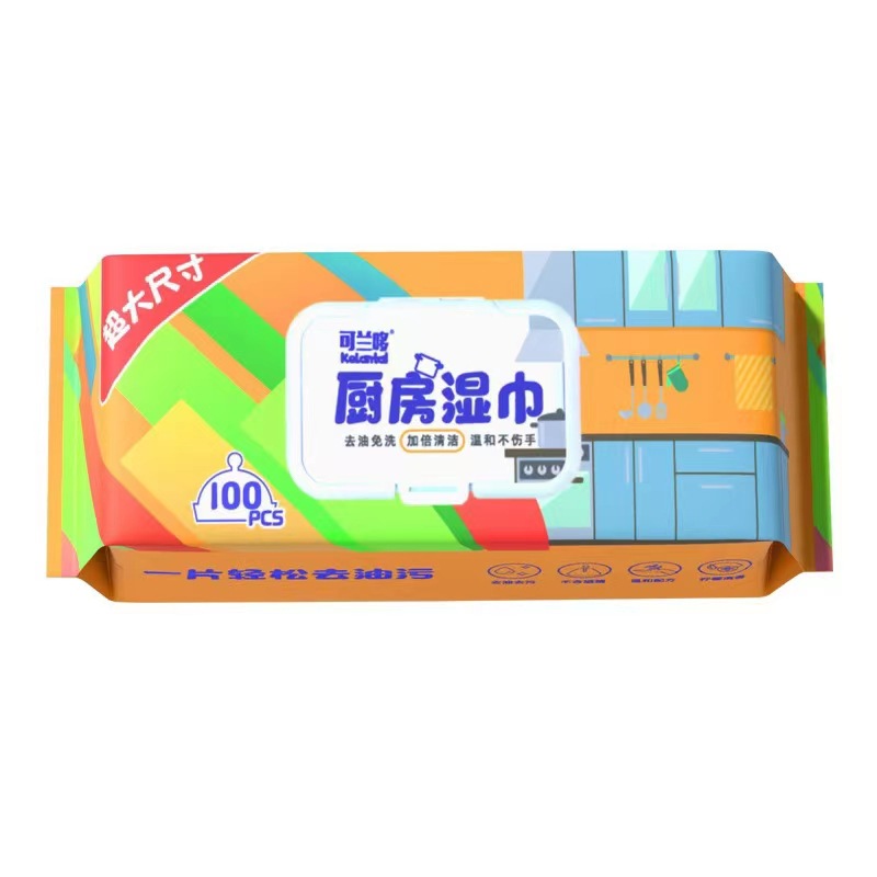 批发可兰哆厨房湿巾去油去污家用强力清洁湿纸巾去油污抹布加大厚详情17