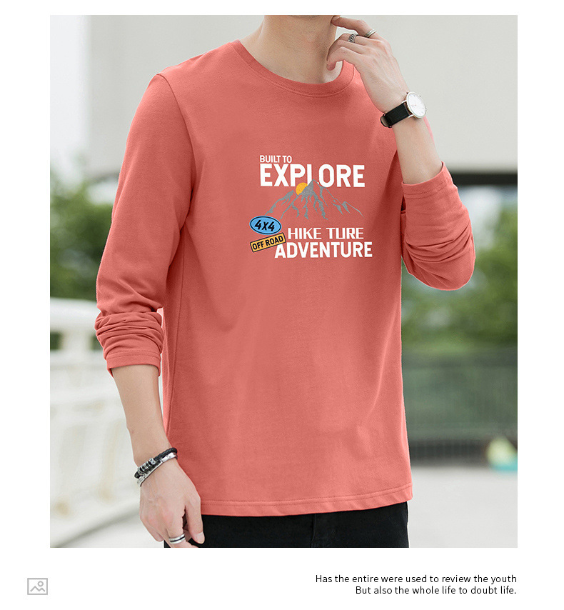 新款春秋季男士长袖t恤男潮牌棉体恤男T宽松薄款卫衣上衣服男装潮详情30