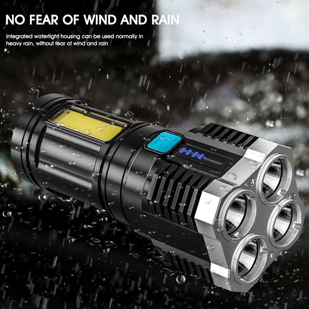 Outdoor flashlight, USB high-power portable lighting lamp, high-endurance patrol lamp, USB strong light outdoor camping lamp pic 2