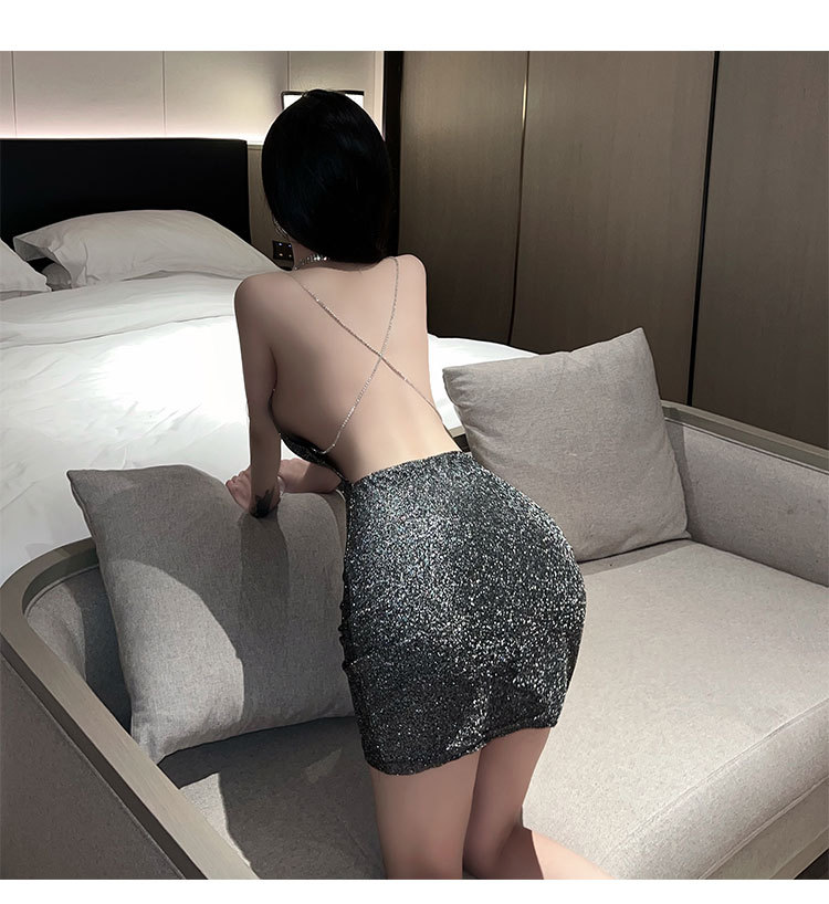 性感情趣内衣睡裙火辣夜店角色扮演修身链条包臀出尼泊尔制服套装详情11