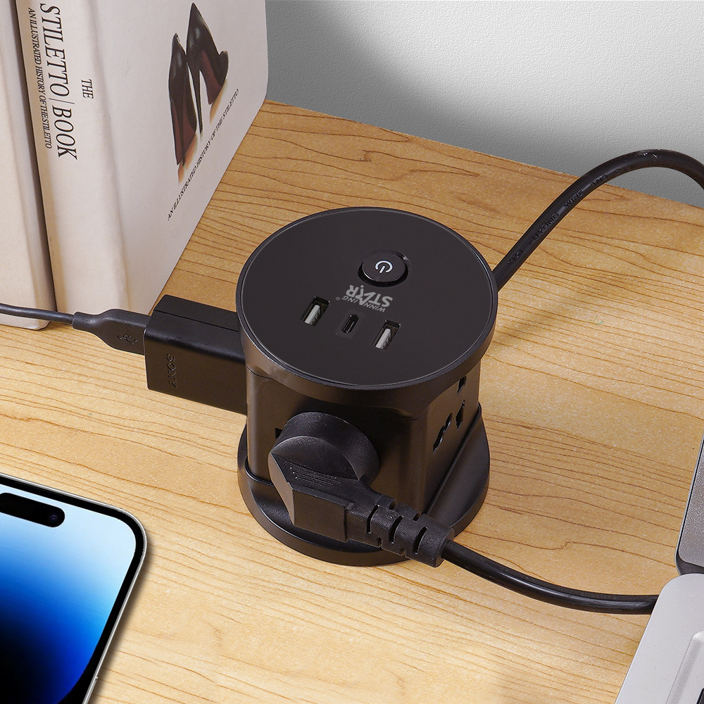 winningstar European standard vertical socket converter with USB desktop three-dimensional multi-functional tower socket pic 4