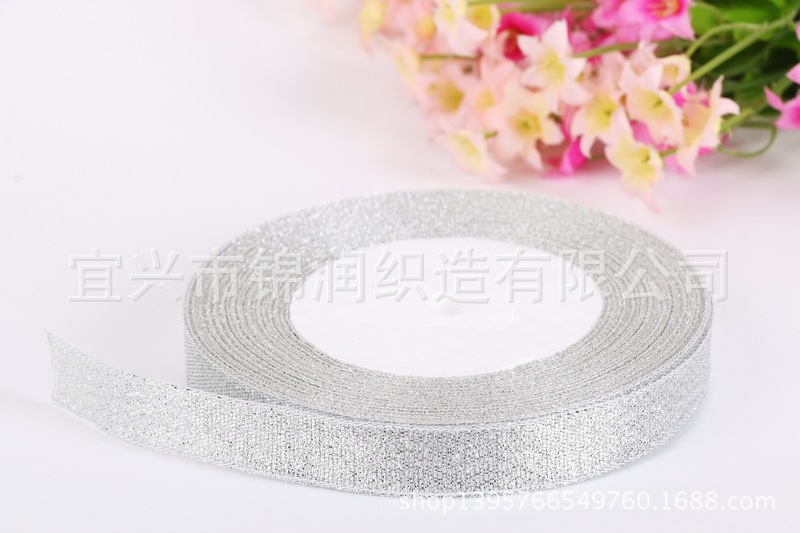 DIY material packaging ribbons, colored ribbons, 4-inch (1.2cm) gold and silver onion ribbons are available pic 12