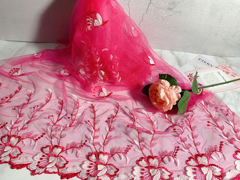 Factory direct sales of home textile accessories, embroidery, small butterfly fabric, skirts, wedding dresses, lace accessories, customization pic 9