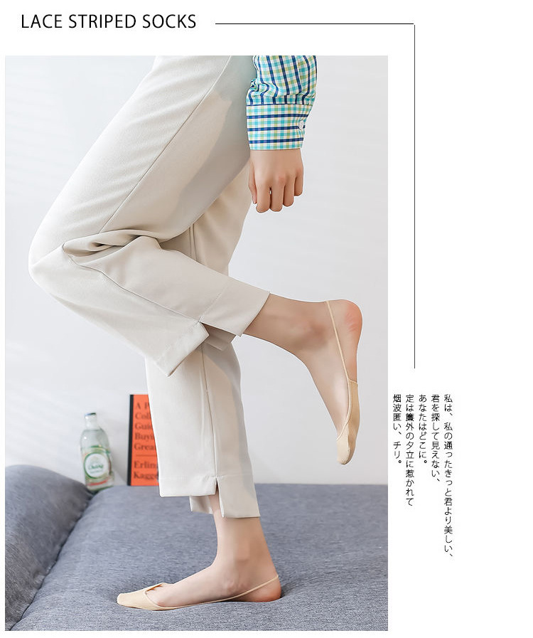夏季女袜透气舒适隐形袜子高跟鞋用半脚袜不磨脚硅胶底防滑不掉跟详情9