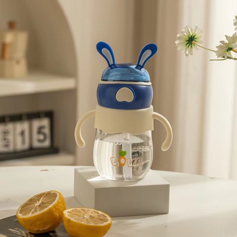 昌诺 可爱超萌兔子卡通塑料水杯儿童上学幼儿园专用2023新款学生吸管杯 塑料杯详情13