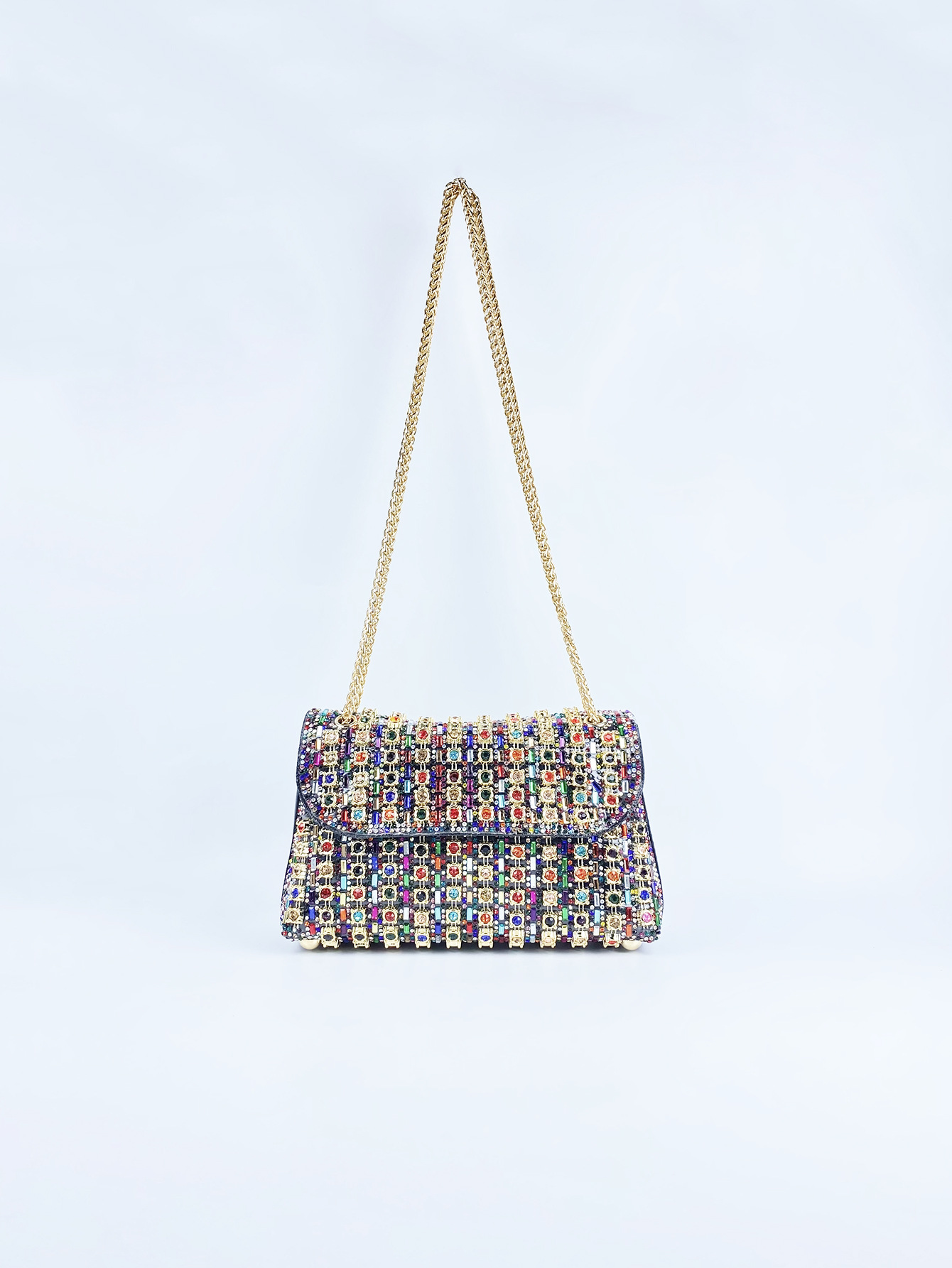 欧美小香风迷你小包包时尚高级小众轻奢带钻单肩斜跨女士手机包包详情11