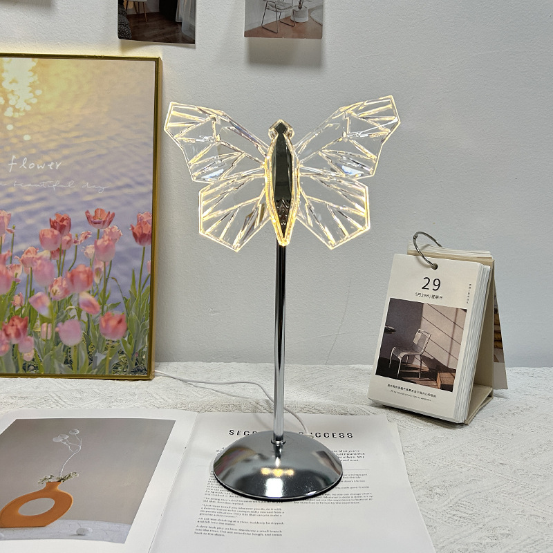 ins轻奢网红氛围灯USB小夜灯创意装饰台灯家居卧室摆件蜻蜓台灯详情14