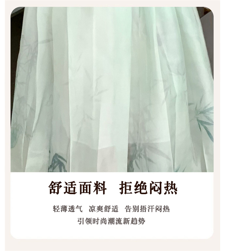 女童套裙2024新款中大童洋气国风刺绣汉服夏季短袖马面裙两件套详情5