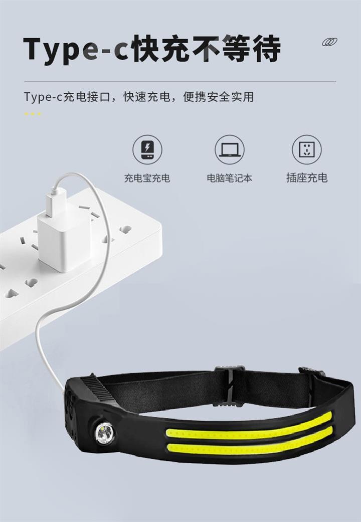 The new USB mini multi-functional headlamp, hand-waving sensor head-mounted COB powerful flashlight, is a must-have for outdoor fishing and night walks, as well as other outdoor items pic 11