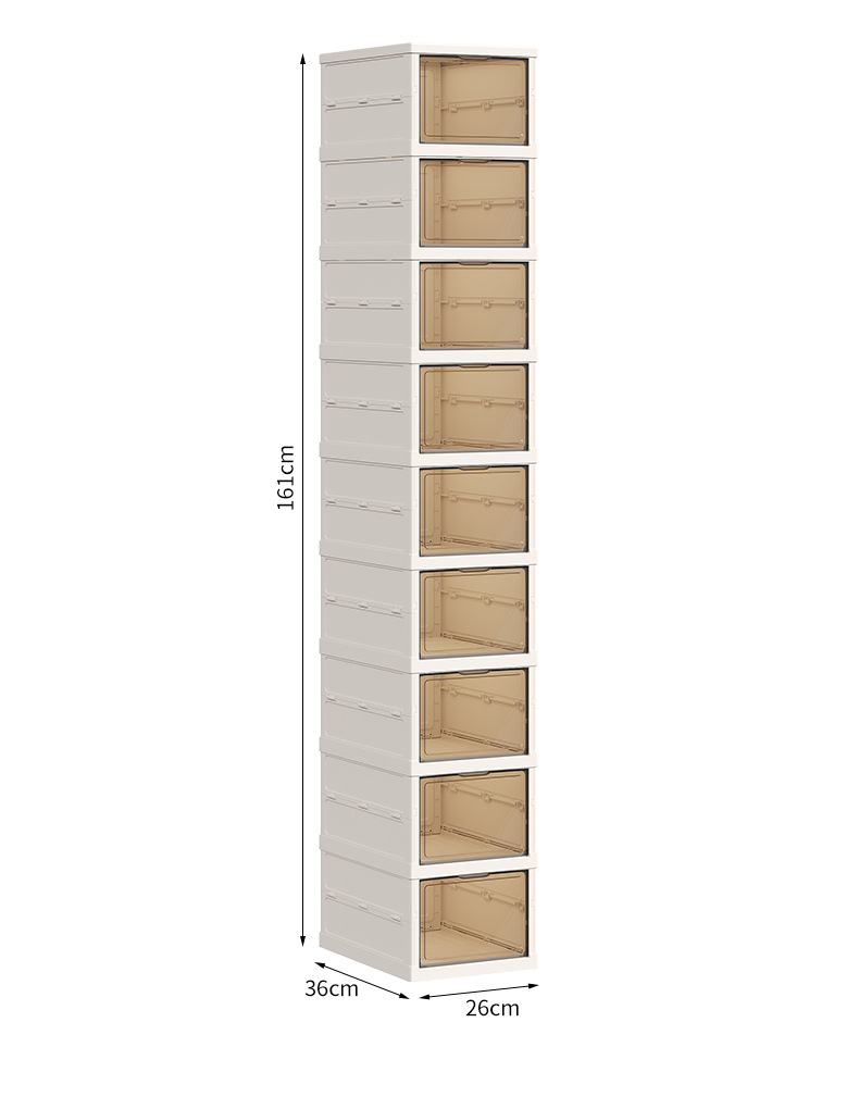 Household large-capacity sneaker storage box, dust-proof shoe cabinet, no installation required, foldable transparent folding shoe box for storing shoes pic 14