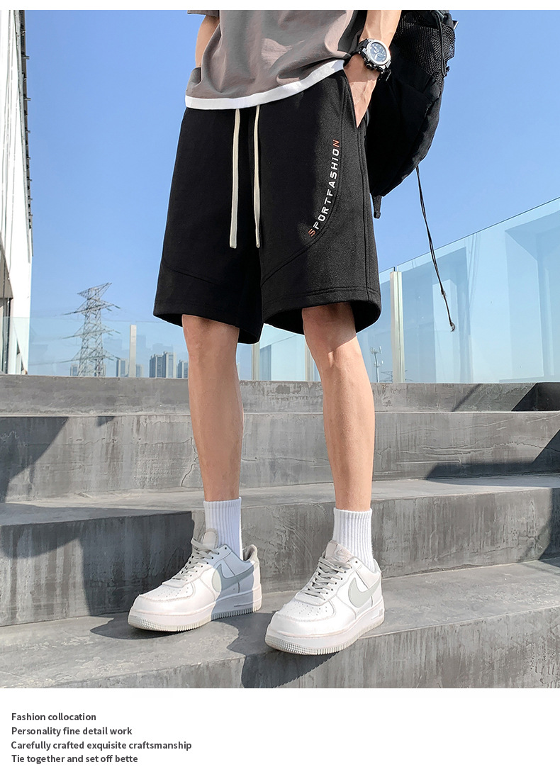 男士大码薄款冰丝短裤男加肥加大卫裤男外穿运动休闲沙滩裤子代发详情31