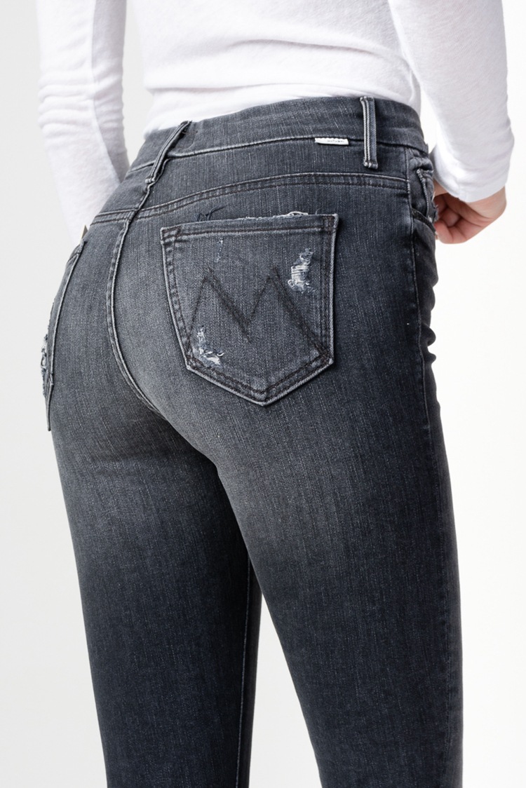 The new Mother high-waisted 9-inch high-elasticity skinny jeans, which are the same style as those worn by European and American bloggers, can lift the buttocks and make you look slimmer. Korean style jeans for women pic 22