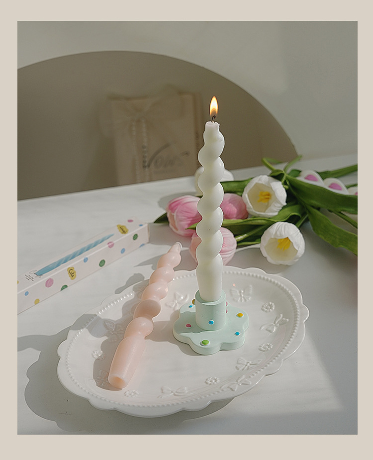 Candle and candlestick atmosphere decorative piece, creative home desktop decoration candlestick, cross-border gypsum scented candle base pic 19
