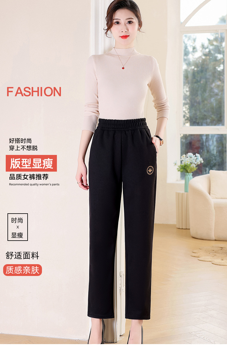 春夏新款中年女士裤子大码松紧腰时尚妈妈烟管裤中老年女装九分裤详情18
