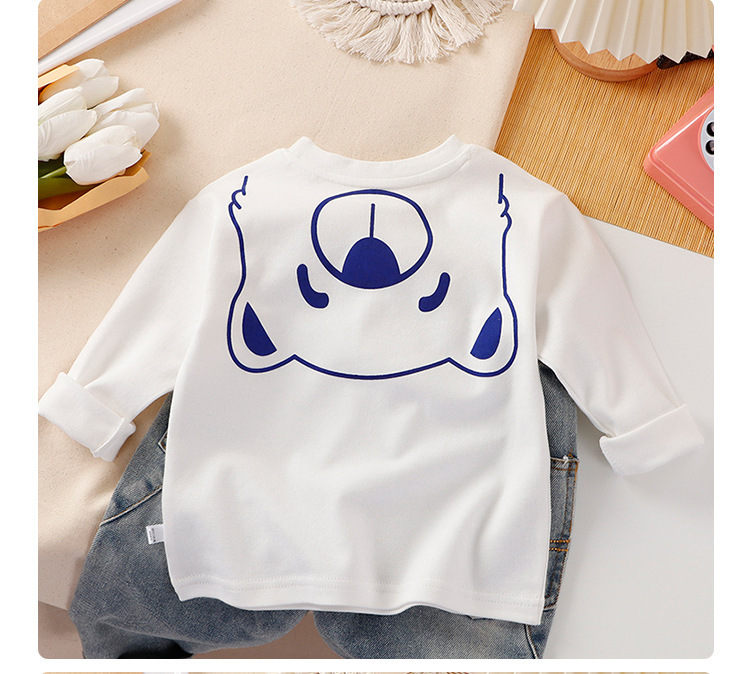 儿童全棉长袖t恤春秋款内搭男童打底衫女童时尚童装秋衣一件代发详情6