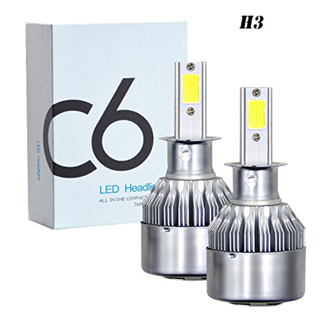 C6 led大灯 前大灯h4车灯 H7 H11 9005 36W 汽车led大灯详情7