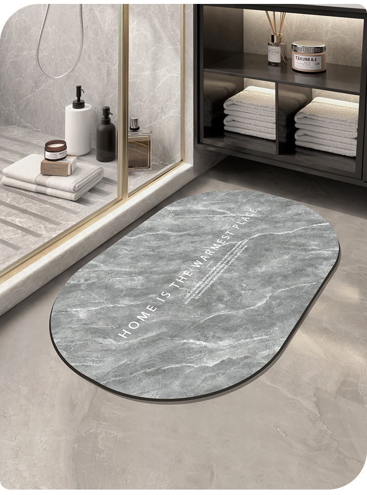 Diatom mud soft bathroom absorbent mat, marble kitchen foot mat, anti-slip absorbent floor mat at the bathroom door pic 15