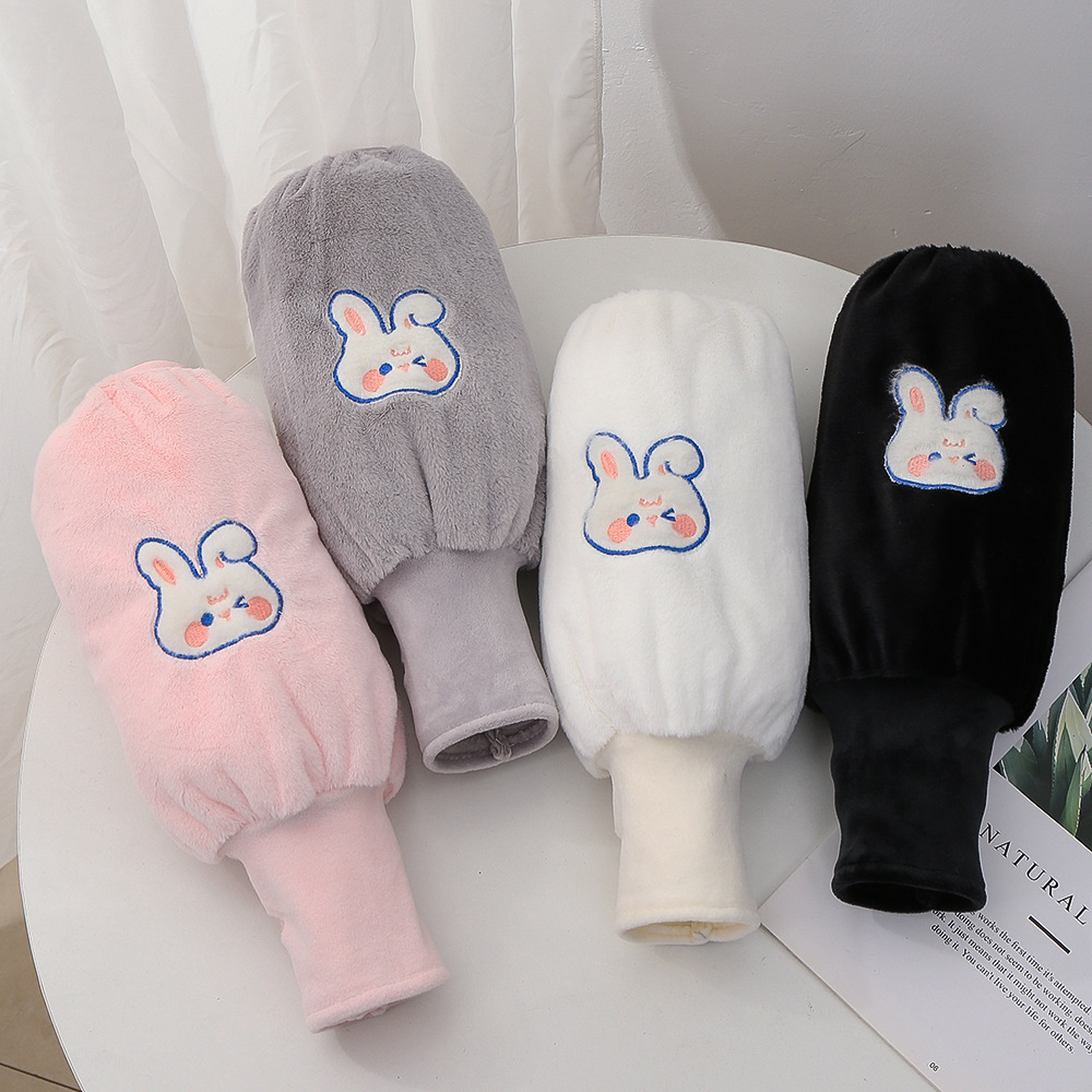 Cute warm hand sleeves for women, long work anti-dirt sleeves, student sleeves, winter two-in-one plush gloves sleeves pic 17
