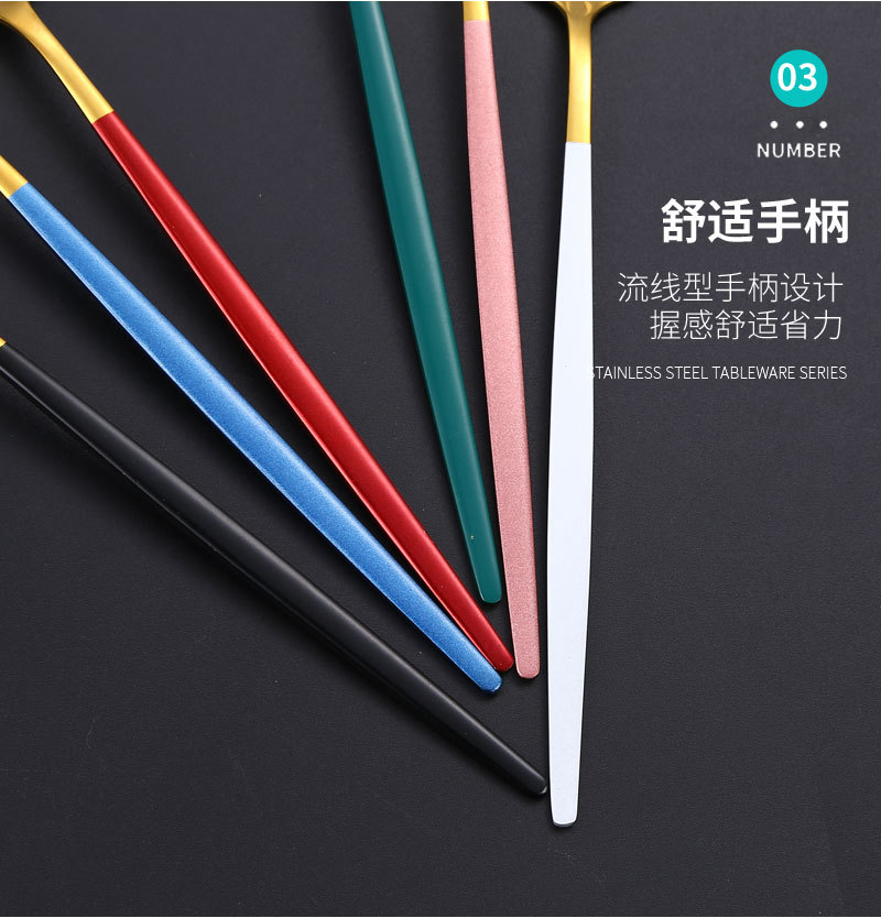 不锈钢便携餐具 勺子叉子筷子葡萄牙三件套 学生餐具礼品户外套装详情24