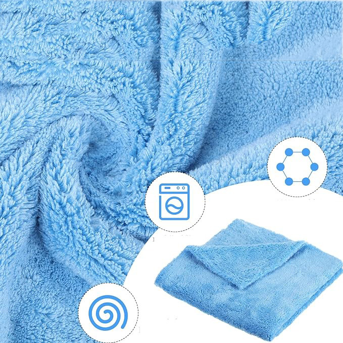 超细纤维珊瑚绒无边毛巾 擦车吸水不伤漆550GSM激光切边擦车巾详情10