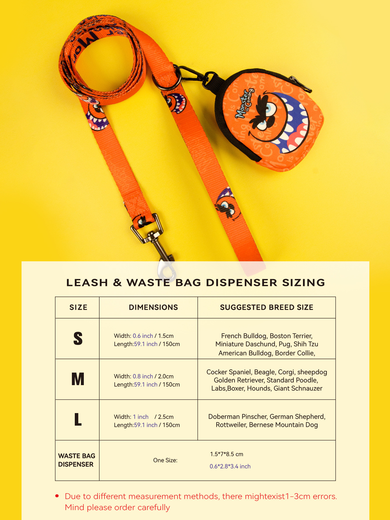 Cross-border factory direct delivery of Halloween set dog leashes and garbage bag storage bags, fashionable gifts for pets pic 3