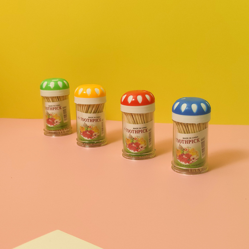 12瓶装一次性双头牙签雪花牙签筒 竹制牙签 地摊货源一元二元批发详情23