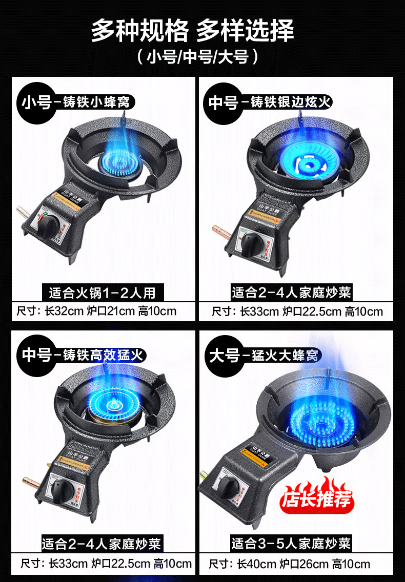 节能液化气煤气灶灶台式天然气人工煤气单灶家用猛火炉单眼大头灶详情3
