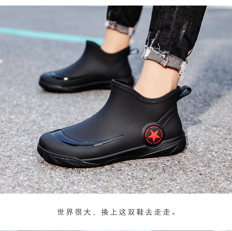 雨鞋短筒男款防滑耐磨赶海钓鱼水鞋2024新款男士加绒胶鞋防水雨靴详情10