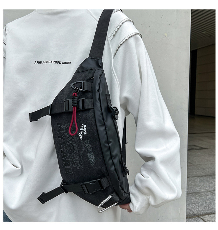 骑行包男士健身休闲斜挎胸包时尚潮流户外旅行小物袋机能便携腰包详情11